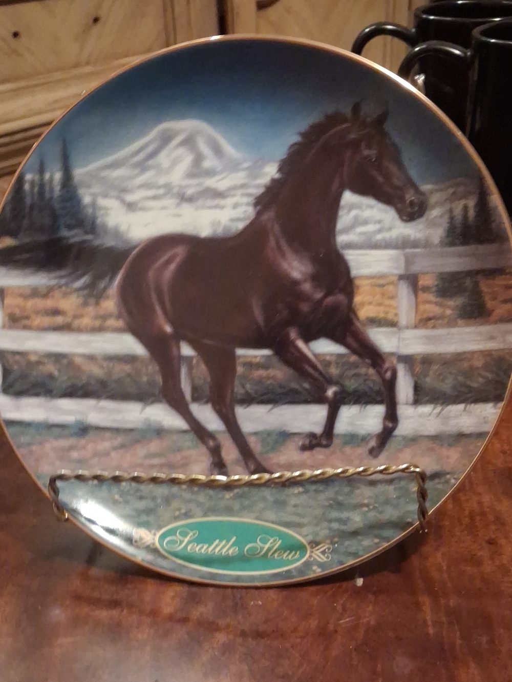 "SEATTLE SLEW" Collector Plate By Susie Morton